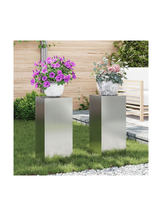 vidaXL Комплект 2 Саксии Galvanized Steel