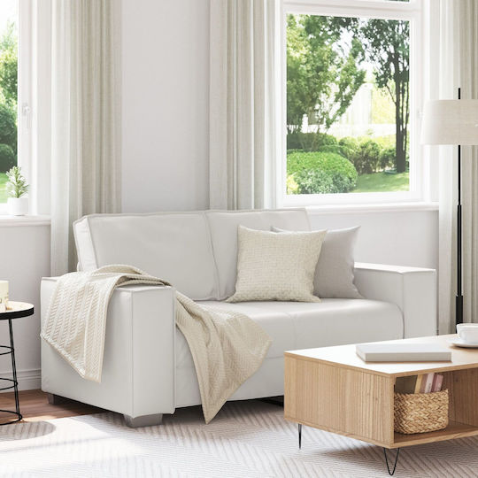 Doppelsitzer Sofa Künstliches Leder White 160x78x84cm