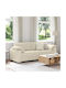 Three-Seater Couch Linen 219x77x82 cm