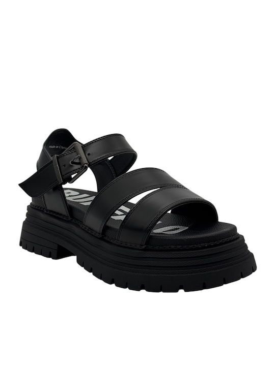 Γυναικεία Σανδάλια Flatforms Μαύρα