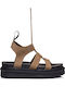 Women's Flat Sandals in Green Color