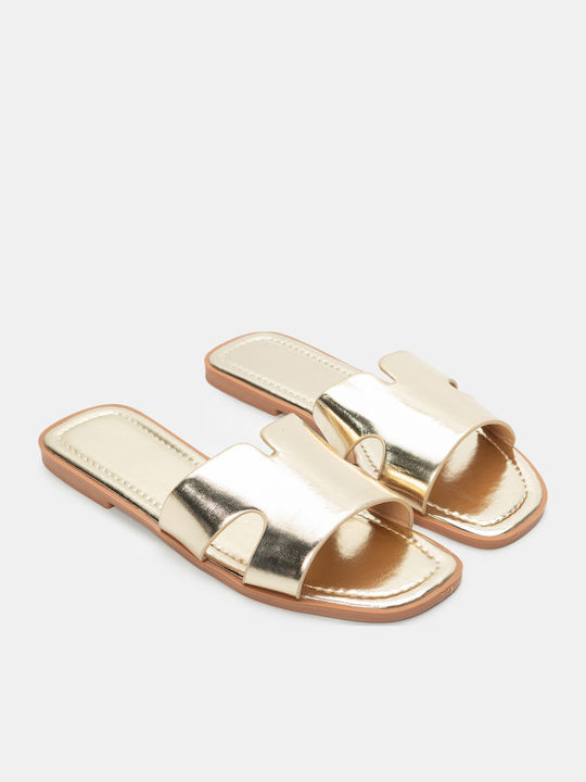 Luigi Women's Flat Sandals in Gold Color