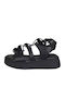Damen Flache Sandalen Schwarz