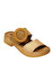 Women's Flat Sandals in Beige Color