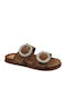 Women's Flat Sandals in Brown Color