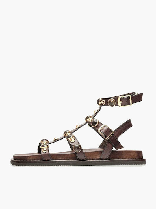 Sandale Casual Damă Din Piele Maro