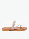 Women's Flat Sandals in Gold Color