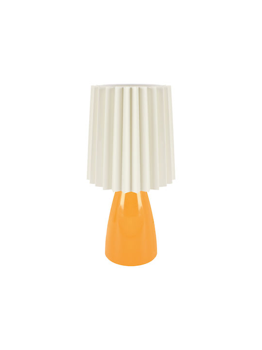 Struhm Keramik Tischlampe für Fassung E14 mit Orange Schirm und Basis