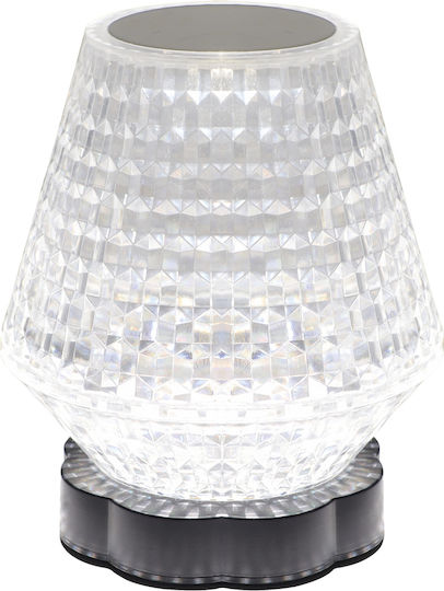Struhm Kristall Tischlampe LED mit Transparent Schirm und Basis