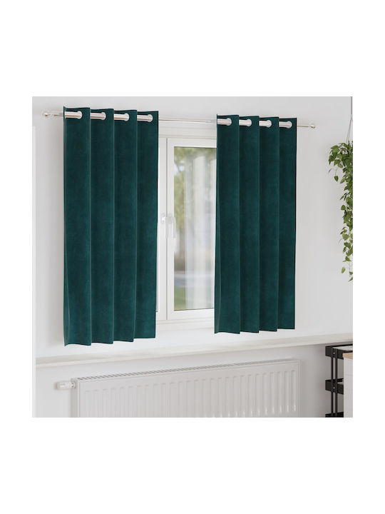 vidaXL Set of Green Blackout Curtains for Window with Grommets 140x175cm