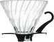 Hario V60 02 Picurător din Sticlă Negru