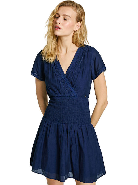 Pepe Jeans Dea Лятна Mini Рокля Ocean Blue