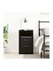 Wooden Bedside Table Black Oak 40x35x65cm
