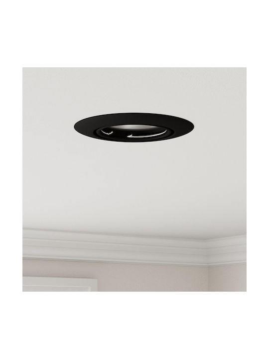vidaXL Rectangle Plastic Recessed Spot with Integrated LED and Cool White Light Black 9x9cm. 1pcs