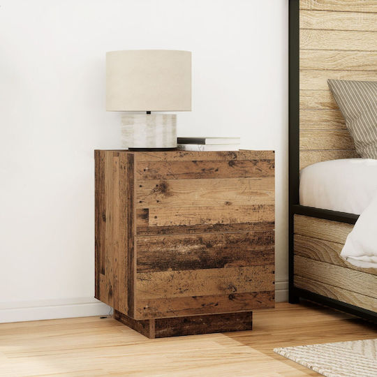 Wooden Bedside Table Old Wood 45x40x55cm