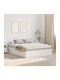 Double Wooden Bed Base White with Slats for Mattress 140x200cm