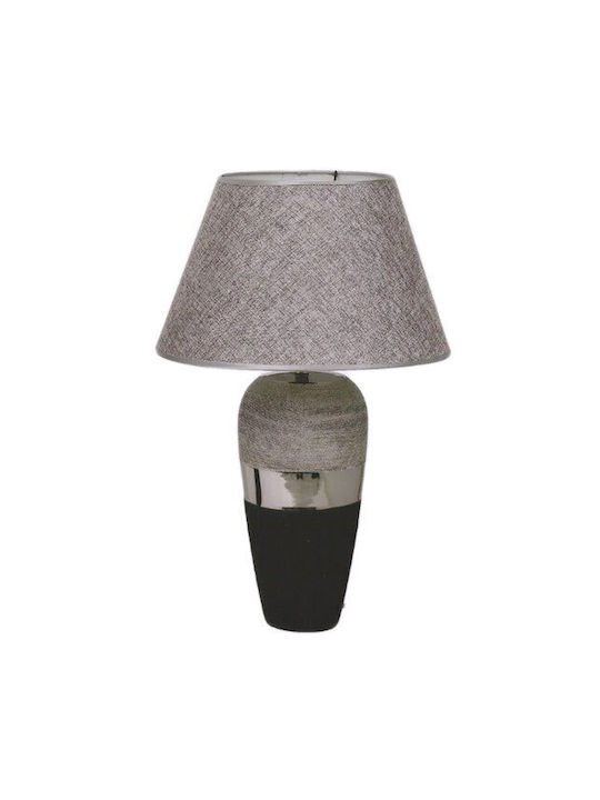 Galifas Ceramic Table Lamp for Socket E27 with Silver Shade and Base