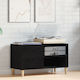 Vidaxl Record Cabinet Black Oak 84.5x38x48 cm Engineered Wood