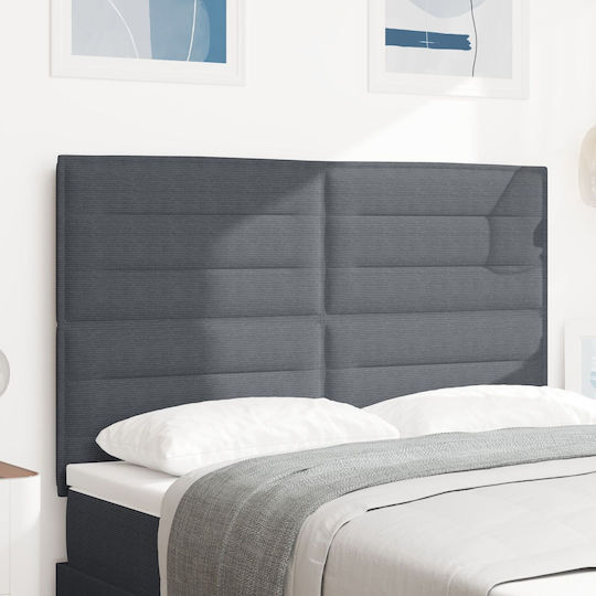 vidaXL Stoff-Kopfstütze für Betten Dunkelgrau 144x128cm