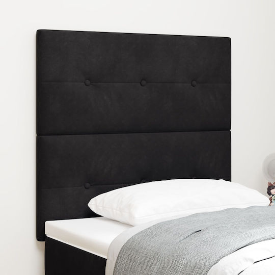 vidaXL Stoff-Kopfstütze für Betten Schwarz 90x88cm