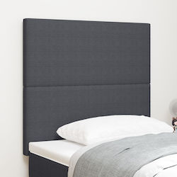 vidaXL Табла За Легло Текстил Тъмносив 80x128см