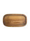 Lukanda Plate Shallow Oval Wooden Brown 30x16cm