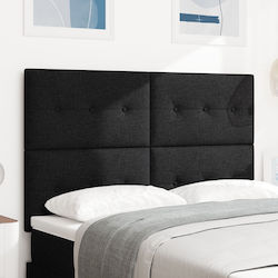 vidaXL Fabric Bed Headboard Black 144x128cm