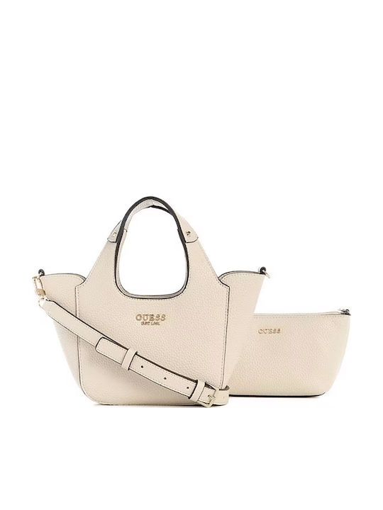 Guess Γυναικεία Τσάντα Tote Χειρός Εκρού