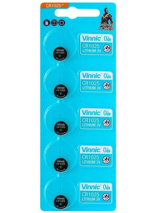 Vinnic Μπαταρίες Λιθίου Ρολογιών CR1025 3V 5τμχ