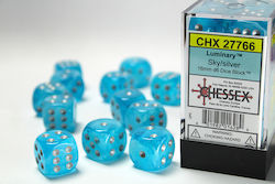 Luminary Sky Silver 16mm D6 Dice Block