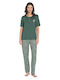 Pijadore Set Pijamale pentru Femei Dark Green