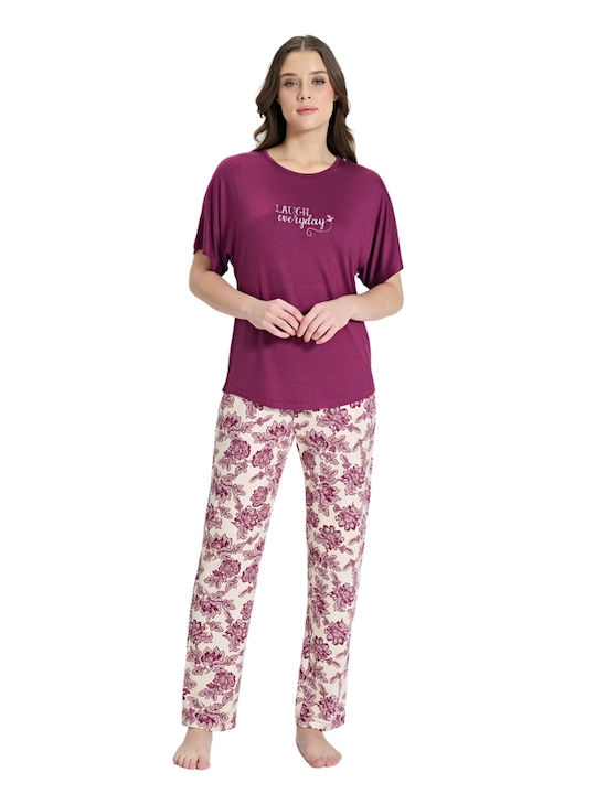 Pijadore Set Pijamale pentru Femei Maroon