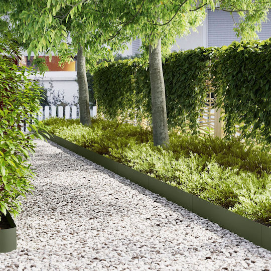 vidaXL Gard Fence Bordură de Grădină din Plastic în Culoarea Verde 1.0m x 20cm