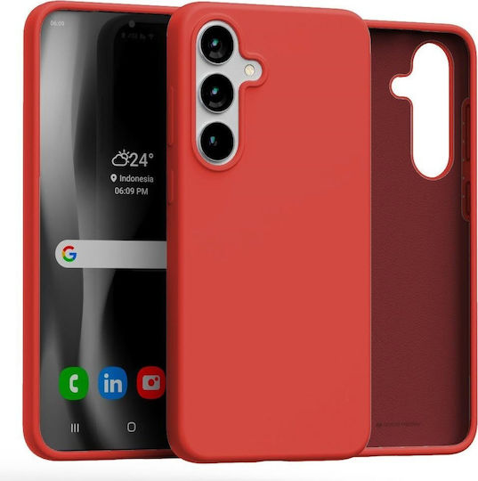 Mercury Umschlag Rückseite Silikon Rot (Galaxy S25+)