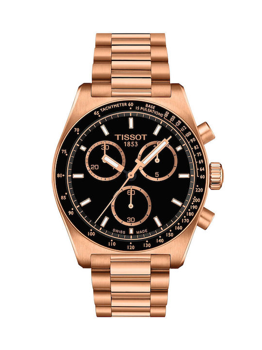Tissot T-sport Men's Watch 40mm Chronograph Battery with Pink Gold Metal Bracelet