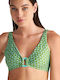 Padded Triangle Bikini Top Portobello with Adjustable Straps Green