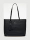 Monogram Leather Women's Bag Tote Handbag Black