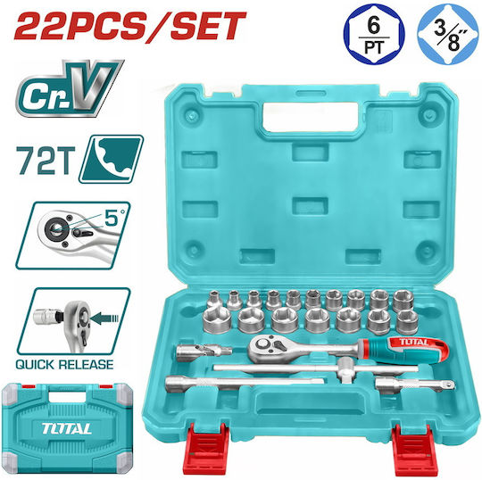 Total Set Ratchet 3\8" 22pcs