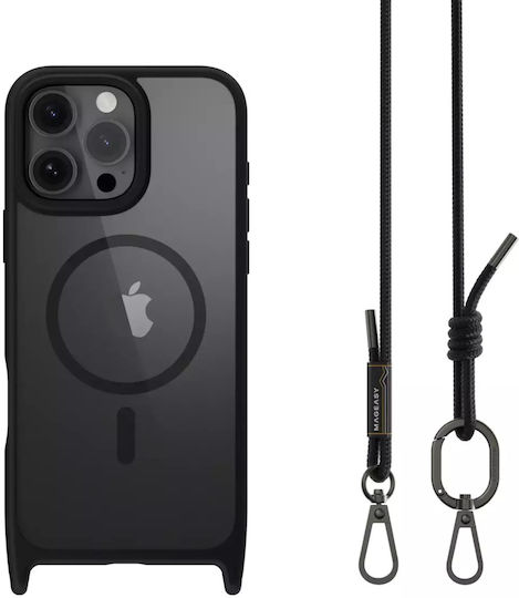 Mageasy Roar M With Lanyard Back Cover Σιλικόνης με Λουράκι Διάφανο (iPhone 16 Pro Max)