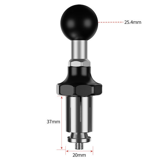 LanParte Ball for Motorcycle Mobile Mount