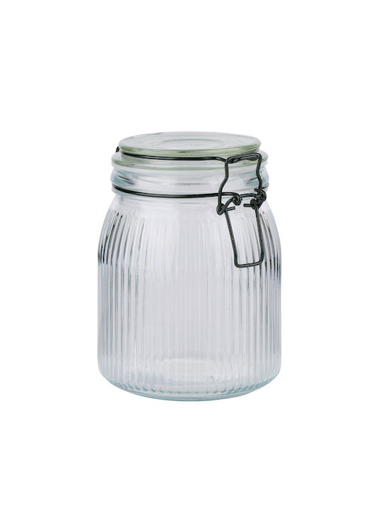 Alpina Appliances Allgemeine Verwendung Glas Transparentes Vasen mit luftdichtem Deckel 1000ml 1 Stück