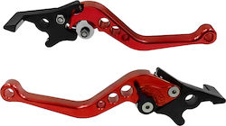 Set of Adjustable Motorcycle Levers Universal Red Set of Adjustable Motorcycle Levers Universal Red