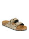 Women's Flat Sandals in Gold Color