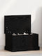 vidaXL Wooden Storage Box with Lid Black 50x30x28cm 1pcs