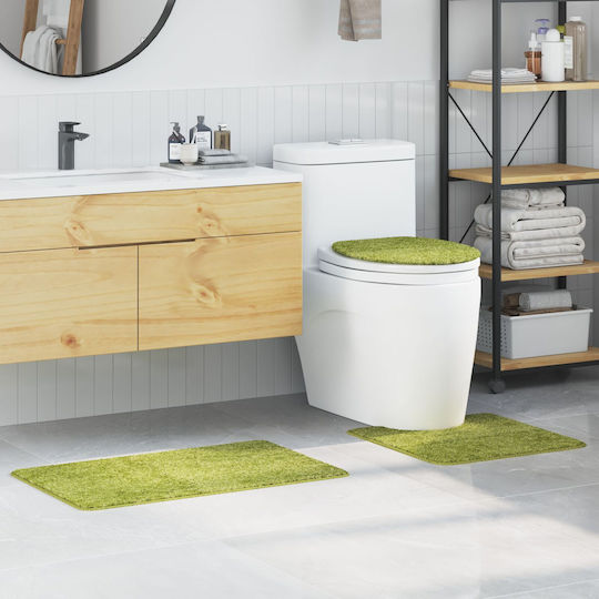 vidaXL Αντιολισθητικό Σετ Πατάκια Μπάνιου Microfiber 4019869 Πράσινο 3τμχ