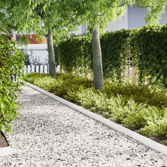 vidaXL Kunststoffgartenbordüre in Weiß Farbe 1.0m x 15cm