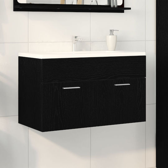 vidaXL Πάγκος χωρίς Νιπτήρα Μ90xΒ38.5xΥ46cm Μαύρη Δρυς