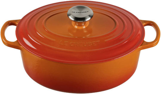 Le Creuset Signature Oval Ρηχή Κατσαρόλα από Μαντέμι 4.1lt / 27cm Volcanic