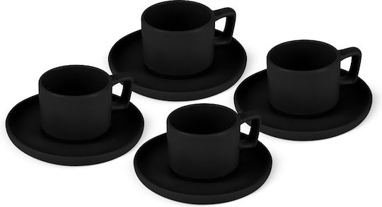 Berlinger Haus Set of Cups Coffee Ceramic Black 100ml 4pcs