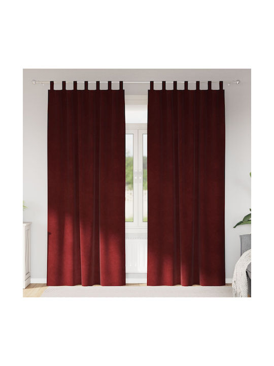 vidaXL Burgundy Blackout Curtains Set with Tab Top 140x225cm